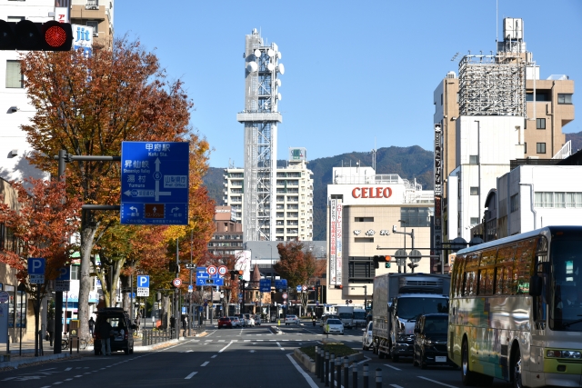 甲府駅南口の街並み